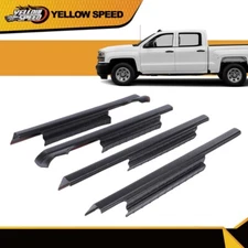 Fit For 2014 2015 2016 2017 2018 Silverado 1500 Crew Cab Rocker Panel Black