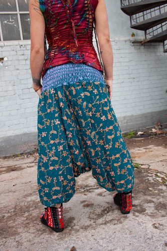 Upcycled Sequin Festival Harem Pants, Sparkly Ali Baba Trousers, Faerie Trousers - Picture 24 of 25