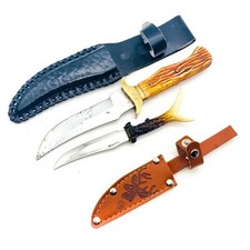 Rostfrei and Unbranded Fixed Blade Hunting, Bowie Knife, Plain Blades w/ Sheath