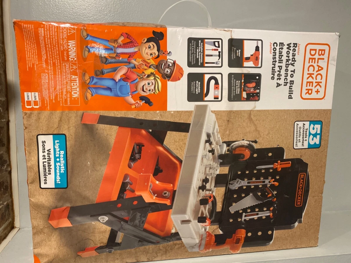 BLACK and DECKER Junior Power Workbench Workshop with 64 Tools & Acces