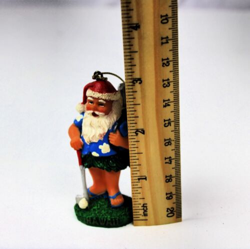 3 Santa Claus Christmas Ornaments Vacation Hula Golf and Dolphin Santas - Picture 10 of 16