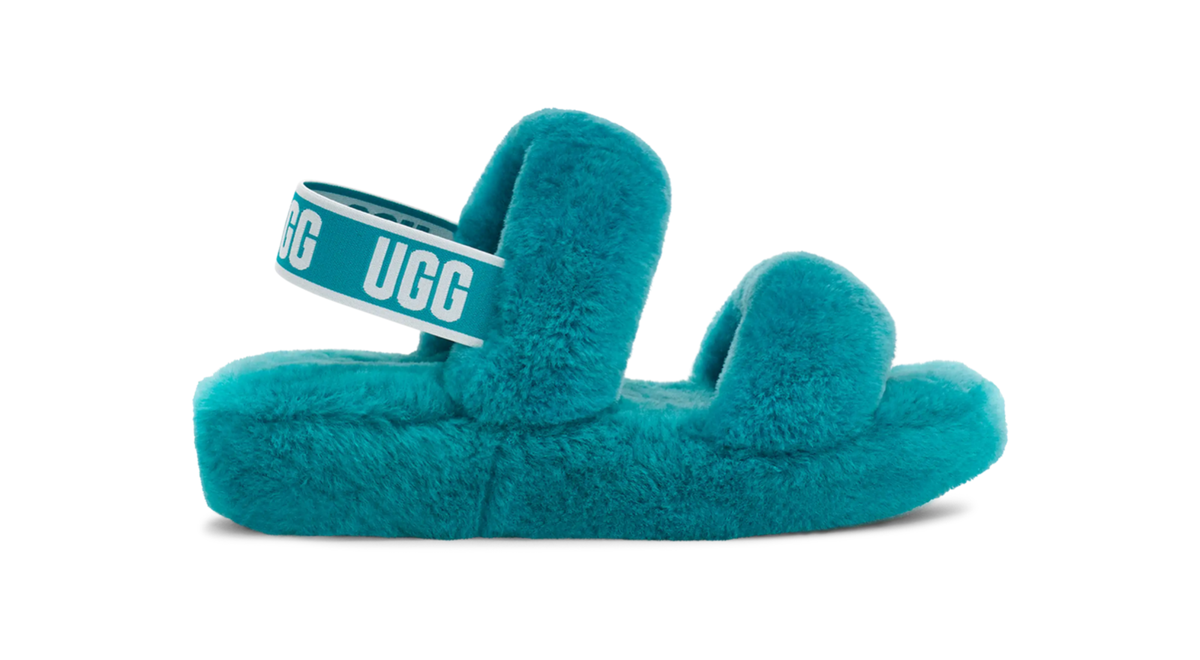 Mens Slippers Ugg Slippers Ugg Slides Light Blue UGG Oh Yeah