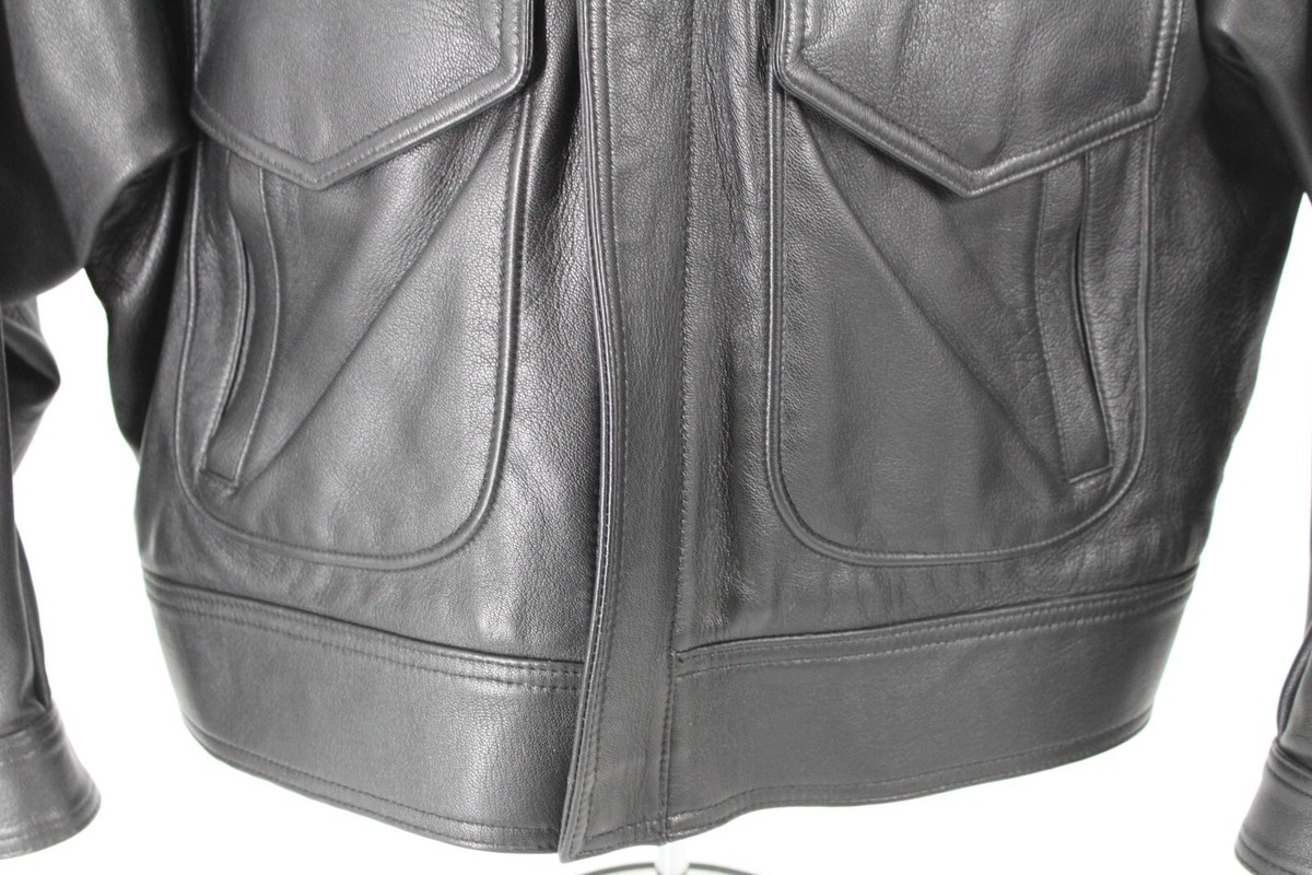 Gibson Barnes A-2 Leather Jacket Size 48 S Black Air Force Army