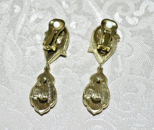 New $130 HEIDI DAUS "Nouveau Antiquity" Amethyst Crystal CLIP-ON Earrings - Picture 3 of 5