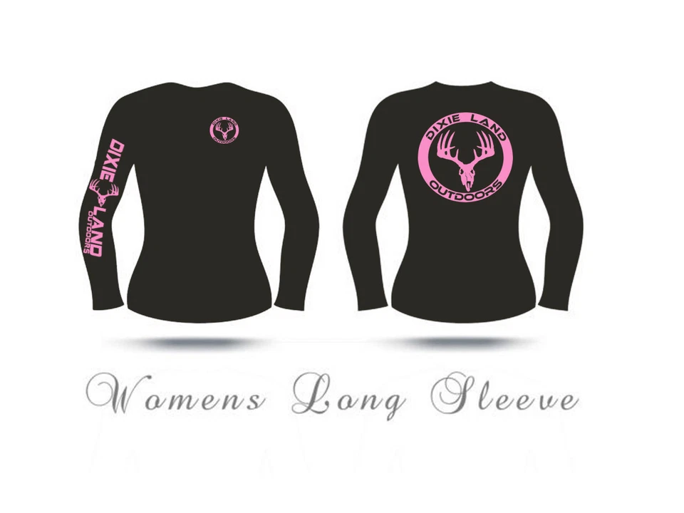 Womens Long Sleeve Hunting t shirt,Dixie Land Outdoors,Bow huntress,hunter,pink