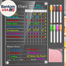 Acrylic Magnetic Chore Chart for Kids,Chores Chart for Fridge Refrigerator,Dry E