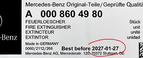 Mercedes-Benz X247 GLB-Klasse Feuerlöscher Nachrüstung mit Halterung A0008604980 - Bild 2 von 16