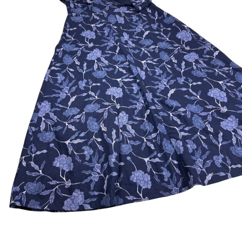 Gap Linen Floral Midi Dress Sz.S Blue Puff Sleeve Smocked Boho Summer Preppy - Bild 13 von 15