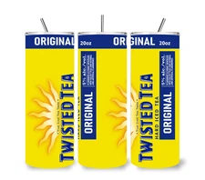 Twisted Tea 20 OZ STAINLESS STEEL TUMBLER CUP +LID/STRAW