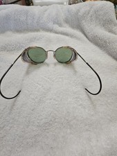 Vintage Kimball Model 21 Safety Glasses . Steampunk- 1940s. Green tint VG