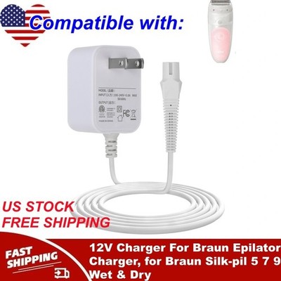 12V Charger For Braun Epilator Charger, for Braun Silk-pil 5 7 9 Wet & Dry
