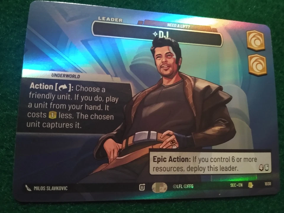 STAR WARS UNLIMITED SECRETS OF POWER SHOWCASE #1038 DJ scratched! - Image 2 of 2