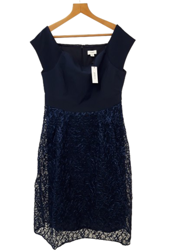 Coast besticktes Midikleid Damen UK Größe 18 marineblau Anlasskleidung neu mit Etikett