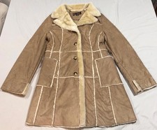 Big Chill Tan Faux Shearling Coat with Cream Lining