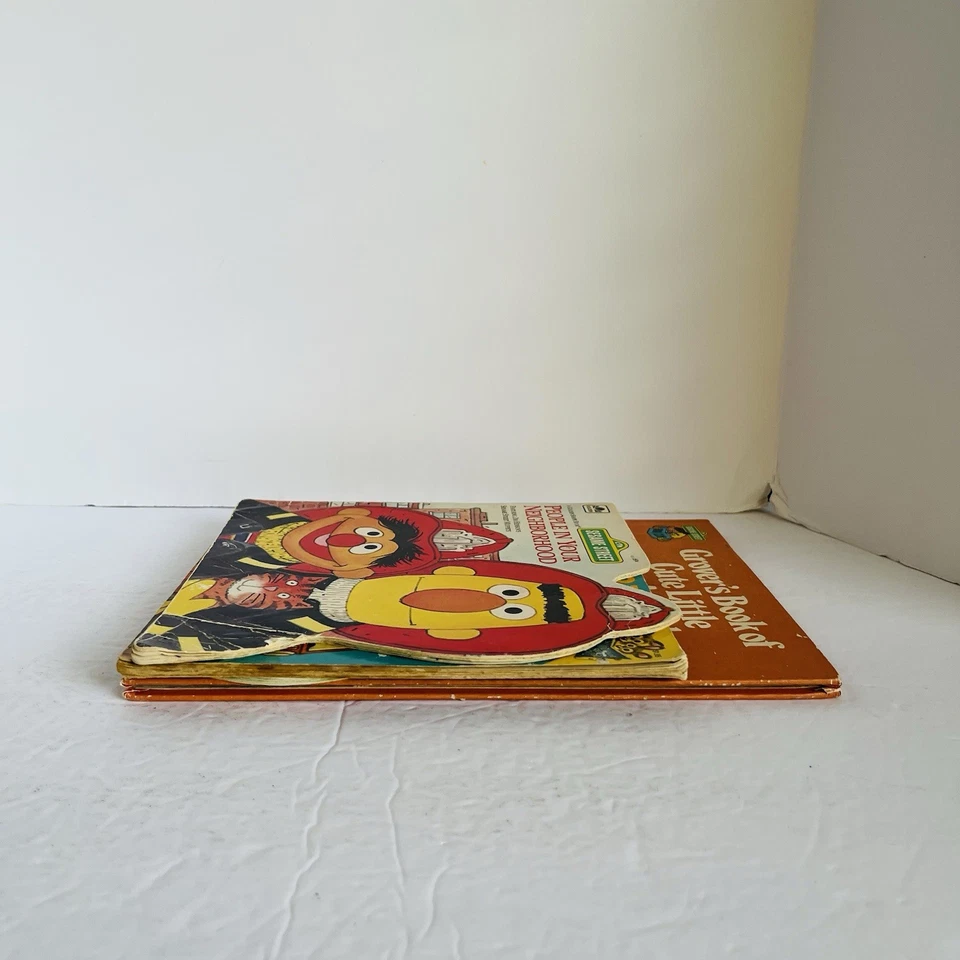Lot of 4 Vintage Sesame Street Book Club Golden Shape Random House Pictureback Foto 4 de 4