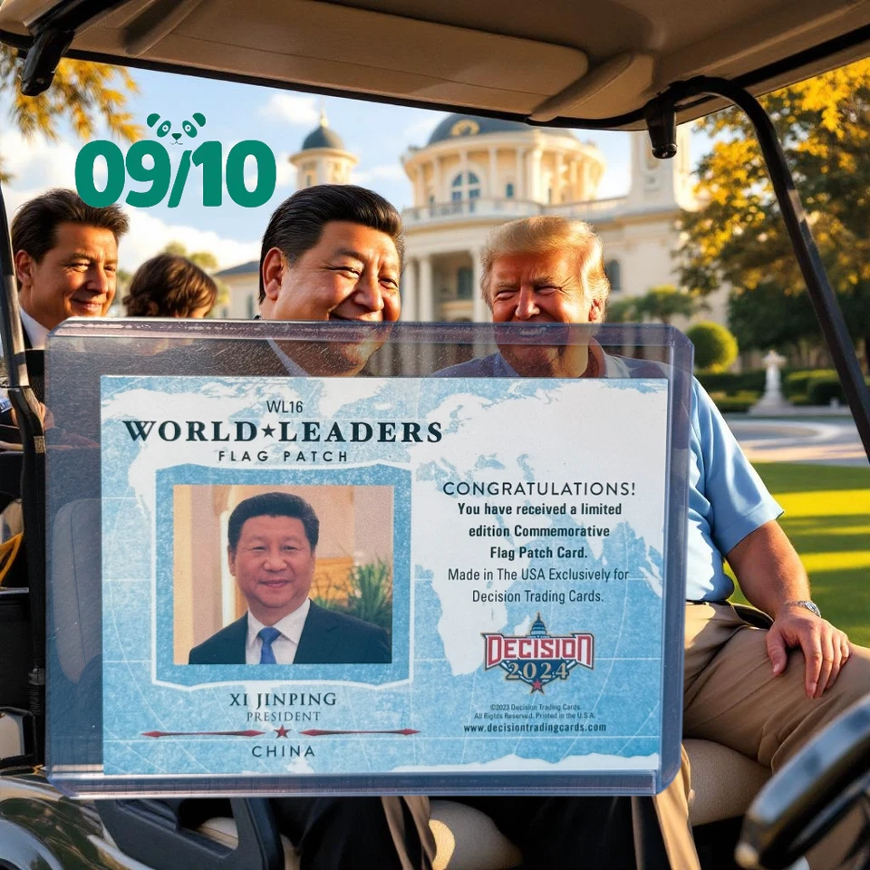 2024 DECISIÓN Xi JINPING LÍDERES MUNDIALES BANDERA PARCHE LÁMINA VERDE 09/10 Foto 2 de 2