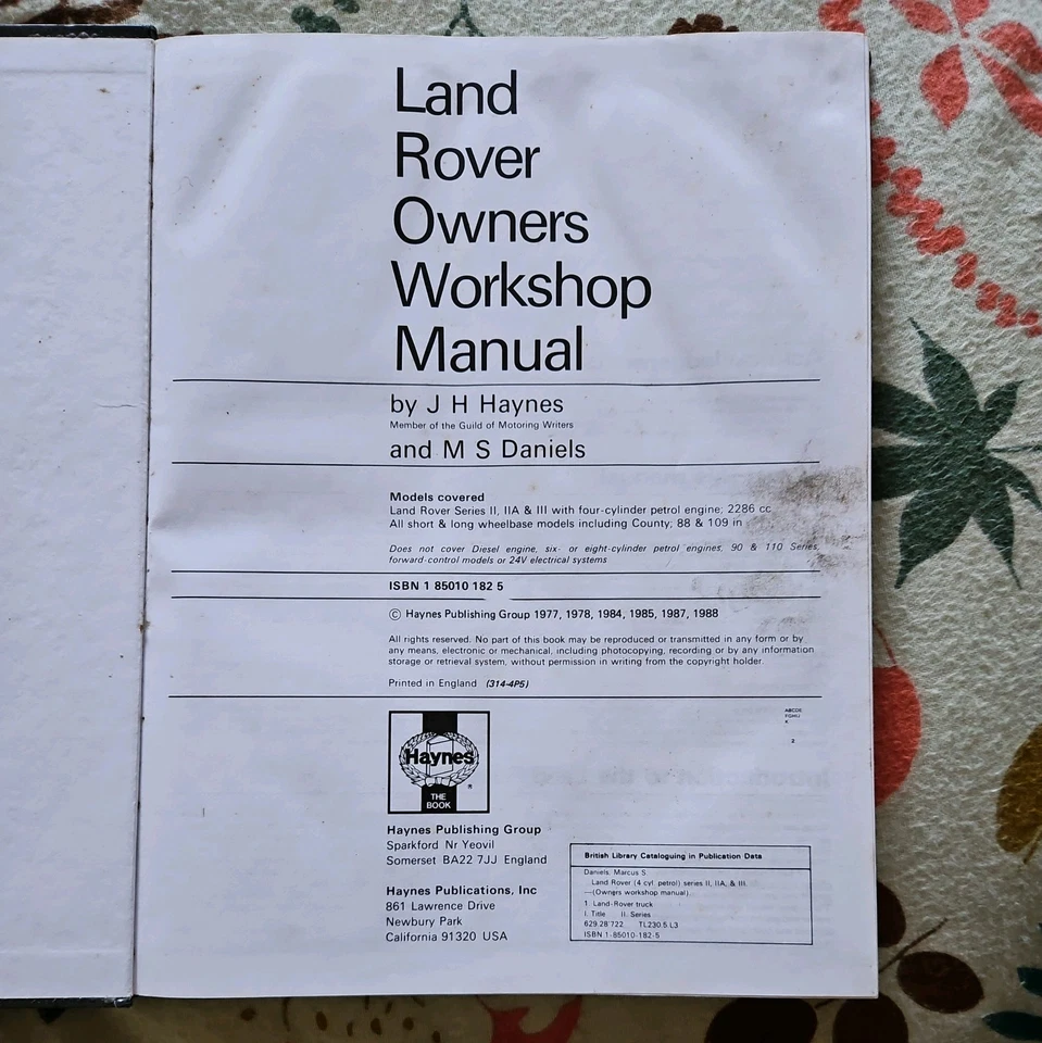 Land Rover Workshop Repair Manual Haynes Series 2 2A and 3 years 1958 - 1978 - Image 2 of 4