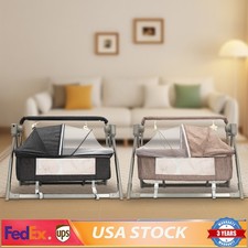 Portable Electric Baby Swing Cradle Bassinet Rocking Crib Infant Bed Cradle New