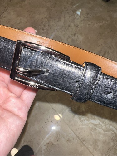Polo Ralph Lauren Boys Dressy Belt Small Black Logo - Picture 2 of 9