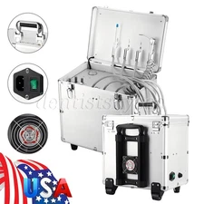 4Holes Dental Mobile Delivery Unit Portable Rolling Case Air Compressor Suction