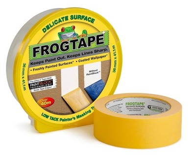 Froschband Maler Abdeckband für empfindliche Oberflächen 36 mm x 41,1 m gelb für