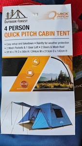 4 Person Quick Pitch Dome Tent – Fast Setup – Camping Tent – NEW