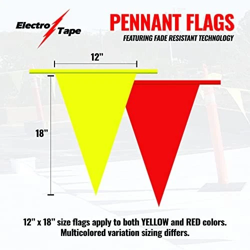 Bandeiras Pennant Banner - Telhado de segurança OSHA 500 lb amarelo 12 x 18 x 105 pés - Imagem 4 de 4