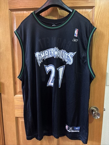 Minnesota Timberwolves Basketball Jersey Mens XL Kevin Garnett #21 Black 90s - Picture 2 of 7
