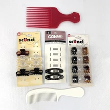 Vtg Lot Hair Clips Combs Estee Lauder Scunci Conair 20+ Pieces Some New