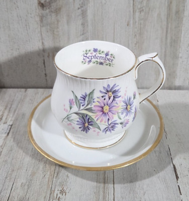 Vintage Duchess Tea Cup And Saucer English Fine Bone  China '' September''
