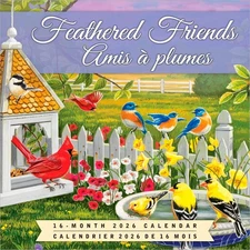 Feathered Friends | 2026 7x14" (Hanging) Monthly Mini Wall Calendar
