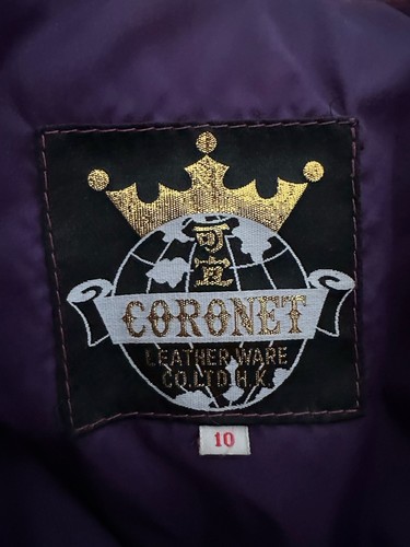 Vintage Coronet Leatherware Burgundy Leather Double-Breasted Coat - Size 10 - Picture 4 of 4