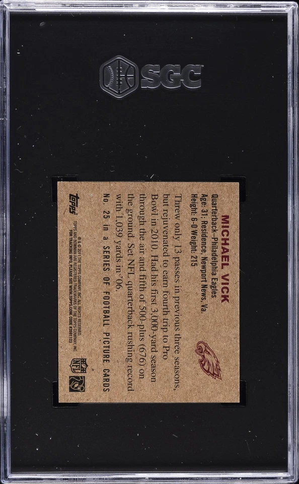 2011 TOPPS 1950 BOWMAN DESIGN #25 MICHAEL VICK SGC 10 GM - Image 2 of 2