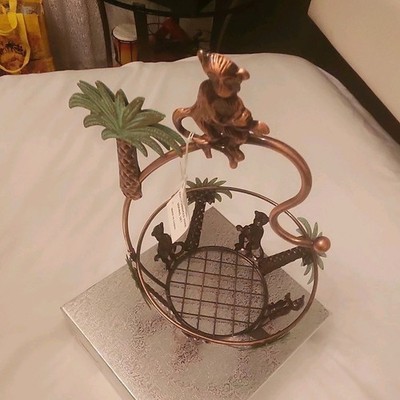Tropical Banana Hook Metal Palm Tree  Monkey Banana Hook Holder Bronze Green