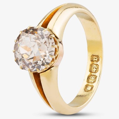 Gebrauchter antiker 18kt Gelbgold 3,00ct Altschliff Diamant Viktorianischer Solitai...