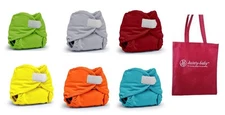 Rumparooz Newborn Cloth Diaper Covers, 6 Pack, Gender Neutral Colors with Reu...