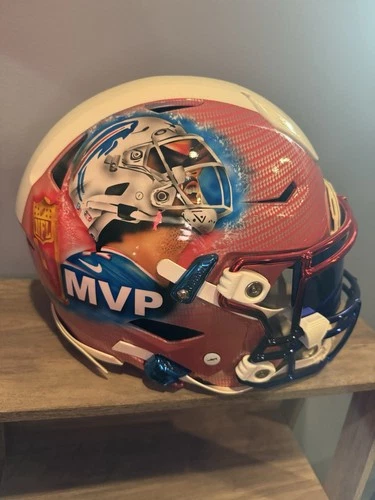 Josh Allen Custom Painted Signed Speed Flex with COA Buffalo Bills NFL