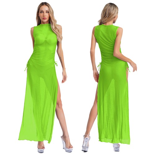 Mujeres Cubrir Playa Maxi Hawaii Vestido Traje de Baño Cuello Redondo Traje de Baño Adulto - Imagen 33 de 67