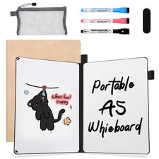 A4/A5 Double Sided Folding Whiteboard Dry Erase Notebook ,3 colors markers, case