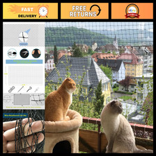 Cat Balcony Netting - Wire-Reinforced, UV Weather-Resistant, Anti-Fall Pet Saf
