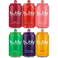 Sparkling Water, 6 Flavor Variety Pack (Blackberry, Lime, Cherry, Grapefruit,...