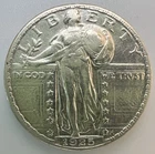 1925 Standing Liberty Quarter, Full Head, Choice AU++ / UNC FH Silver Coin