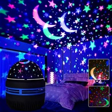 Star Galaxy Projector Night Light Sky Colorful Atmosphere Lamp USB Auto-Rotating