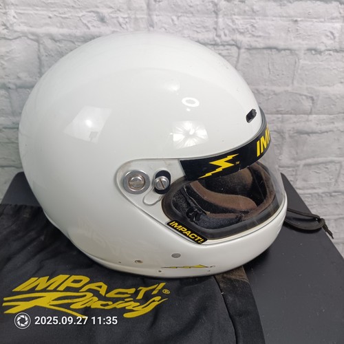 Impact Racing Full Face Helmet White XL Snell Rated with Bag Auto Racing - Picture 5 of 10