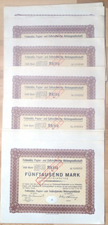 100 x FELDMÜHLE PAPIER UND ZELLSTOFFWERKE AG Scholwin bei Stettin 1923