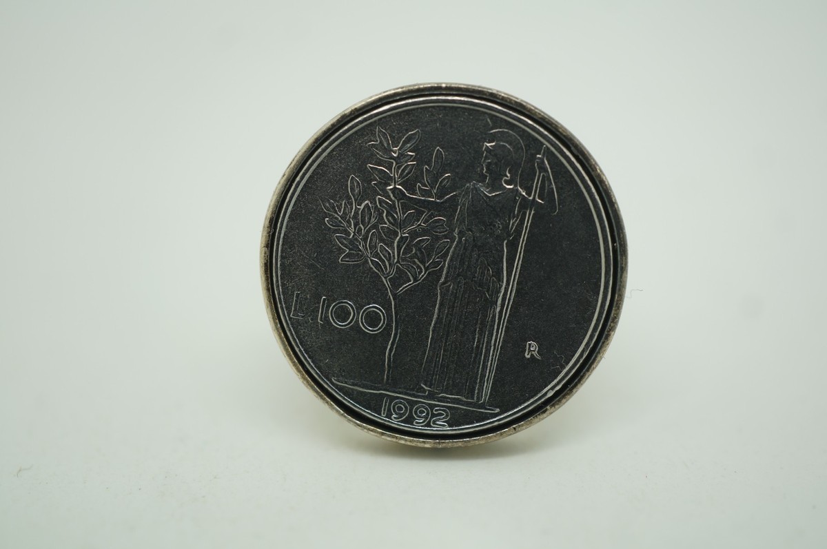 Vintage Sterling Silver 925 100 Francs European Tokens & Coins Cufflinks View 5