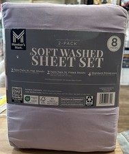 Member's Mark 2-Pack Soft Washed Sheet Set. Made from 100 recycled polyester.