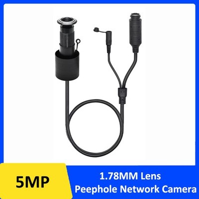 5MP HD Mini Peephole Camera with PoE Mic Dual stream output 165° Viewing Onvif