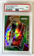 2019-20 Prizm Tyler Herro Instant Impact Green Prizm #1 PSA 9