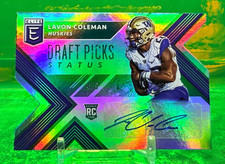 #4/5 AUTO RC 2018 Lavon Coleman EMERALD DIE CUT Elite RB Washington HUSKIES